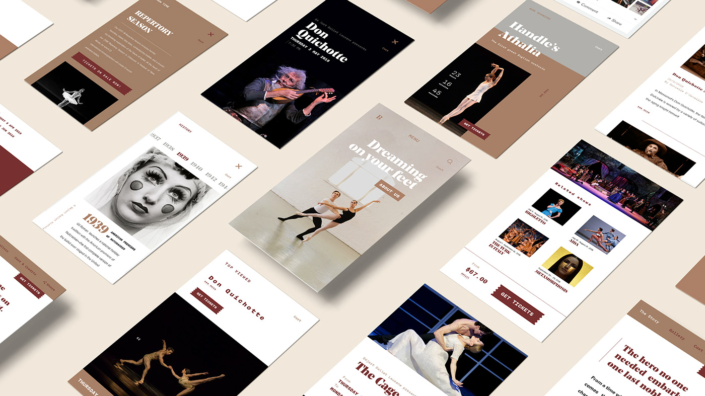 ballet Website uiux school branding 