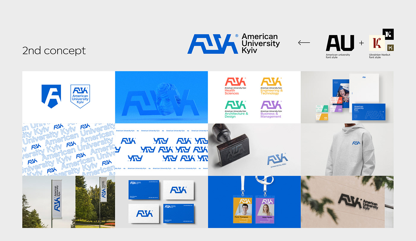 logo and brand identity idea concept of American University