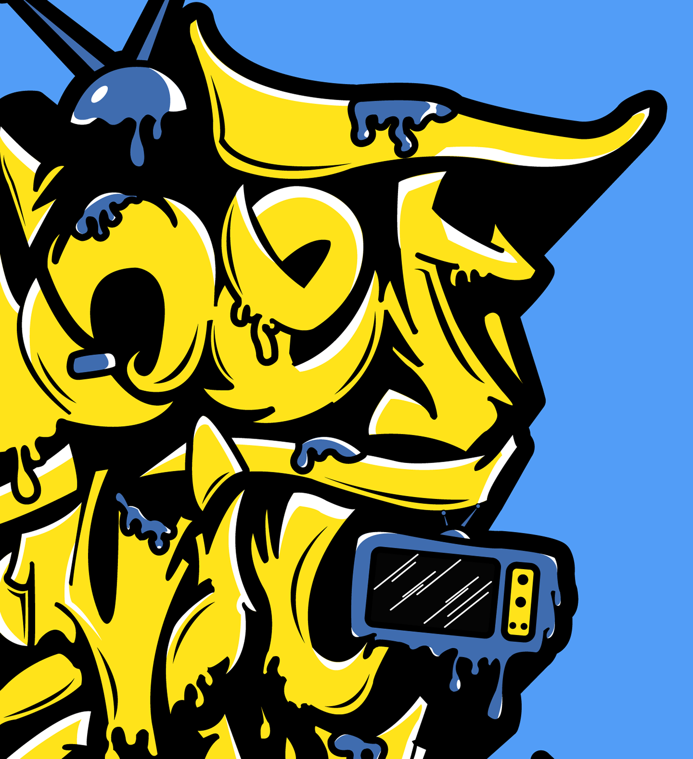 graffiti art graffiti tag graffiti illustration illustrations hi-definition tv adobe Illustrator photoshop blue yellow