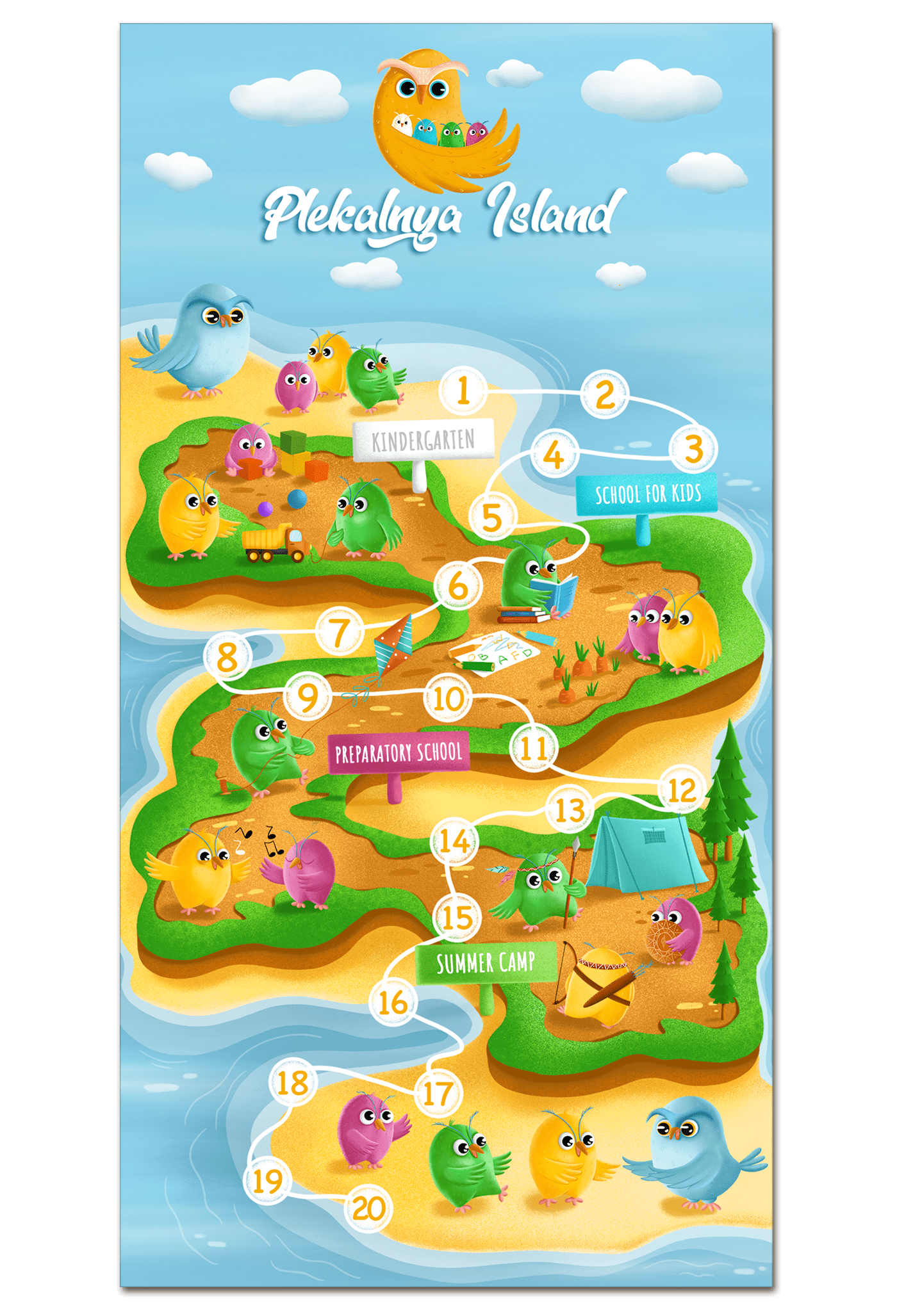 board game brended game Children Game game illustration game illustration owls kids board game kids game kids illustration owls