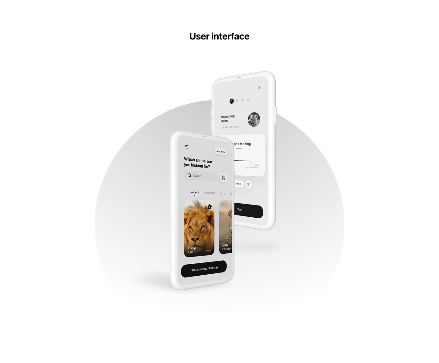 animals app design inspection recordkeepinng strategy UI user journey ux zoology