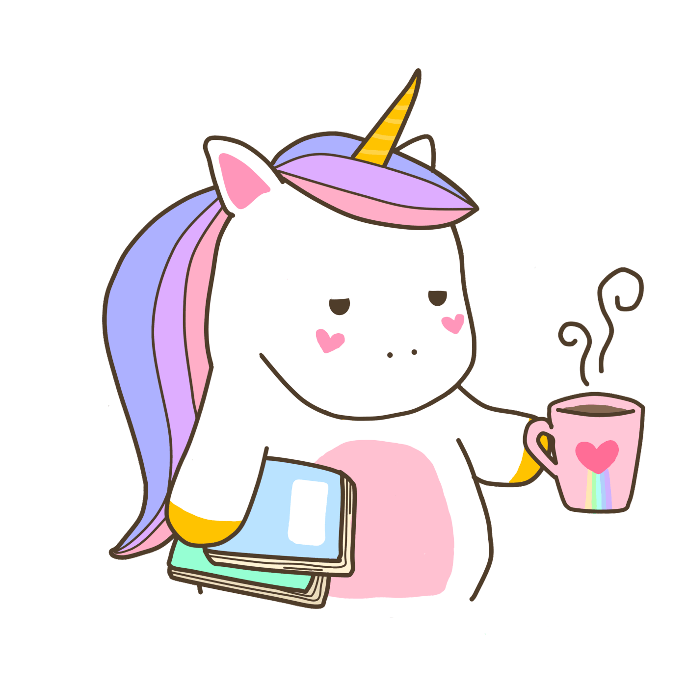 ILLUSTRATION  Illustrator Digital Drawing Digital Art  sticker cute unicorn pastel Character design 