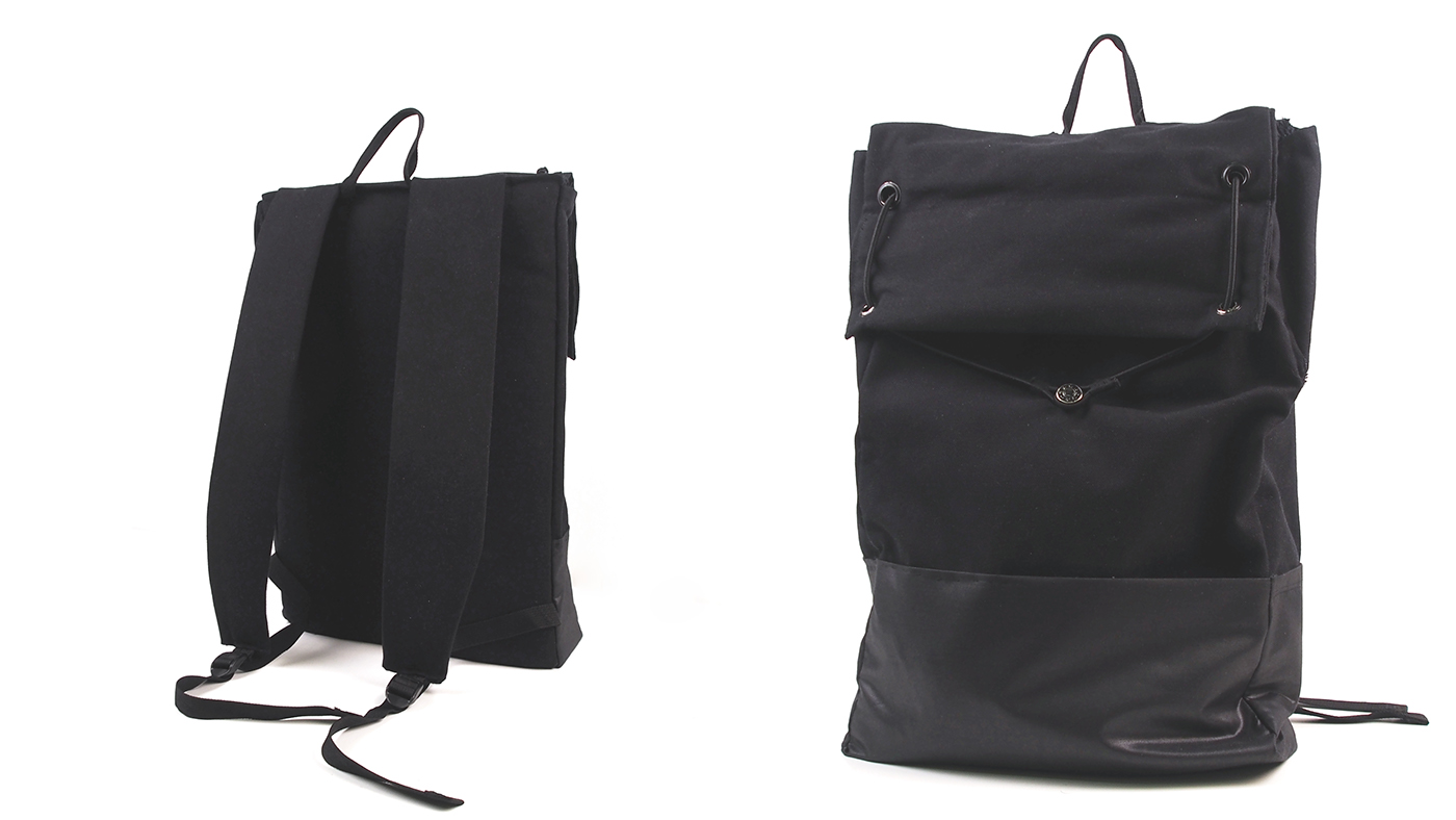 bag backback faber-castell design black draw Mockup prototype sewing