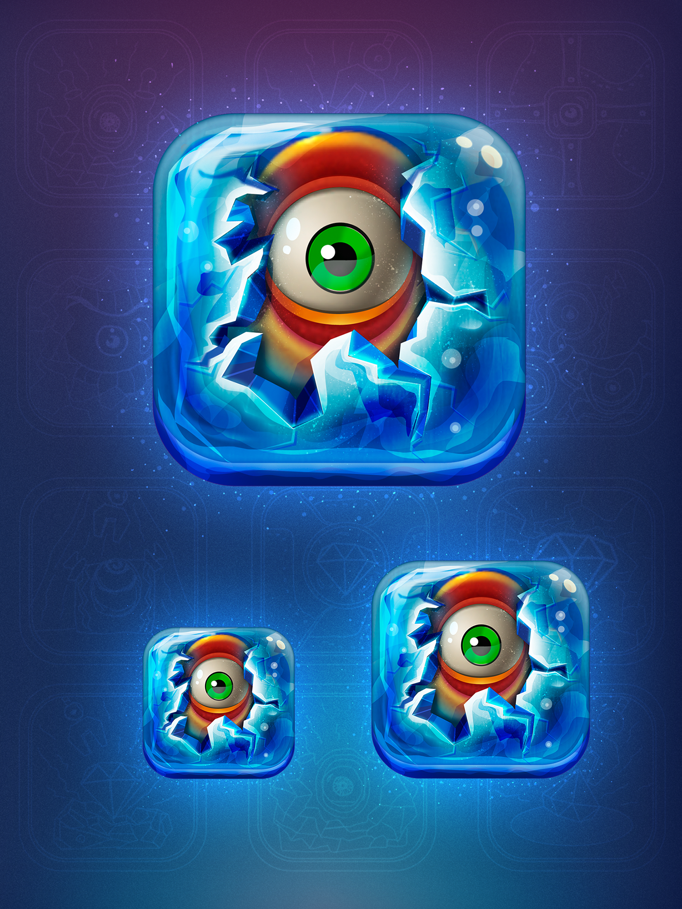 FREEZE nice ice cristal money bee ios Icon game color