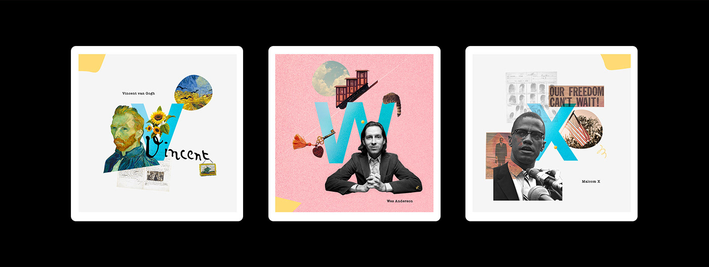 alphabet collage graphic numbers typo typography   36 daysoftype art direction  Digital Collage wes anderson