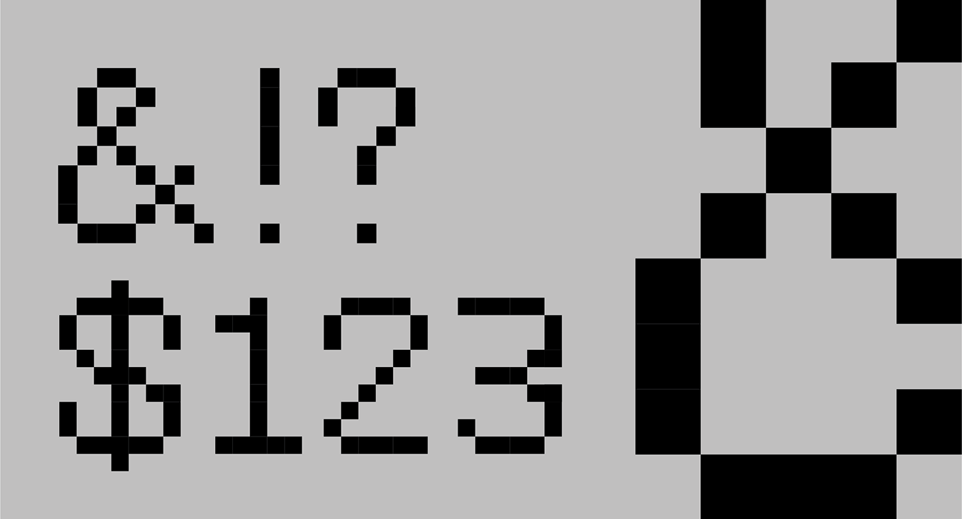 pixel font modular Typeface. bitcount