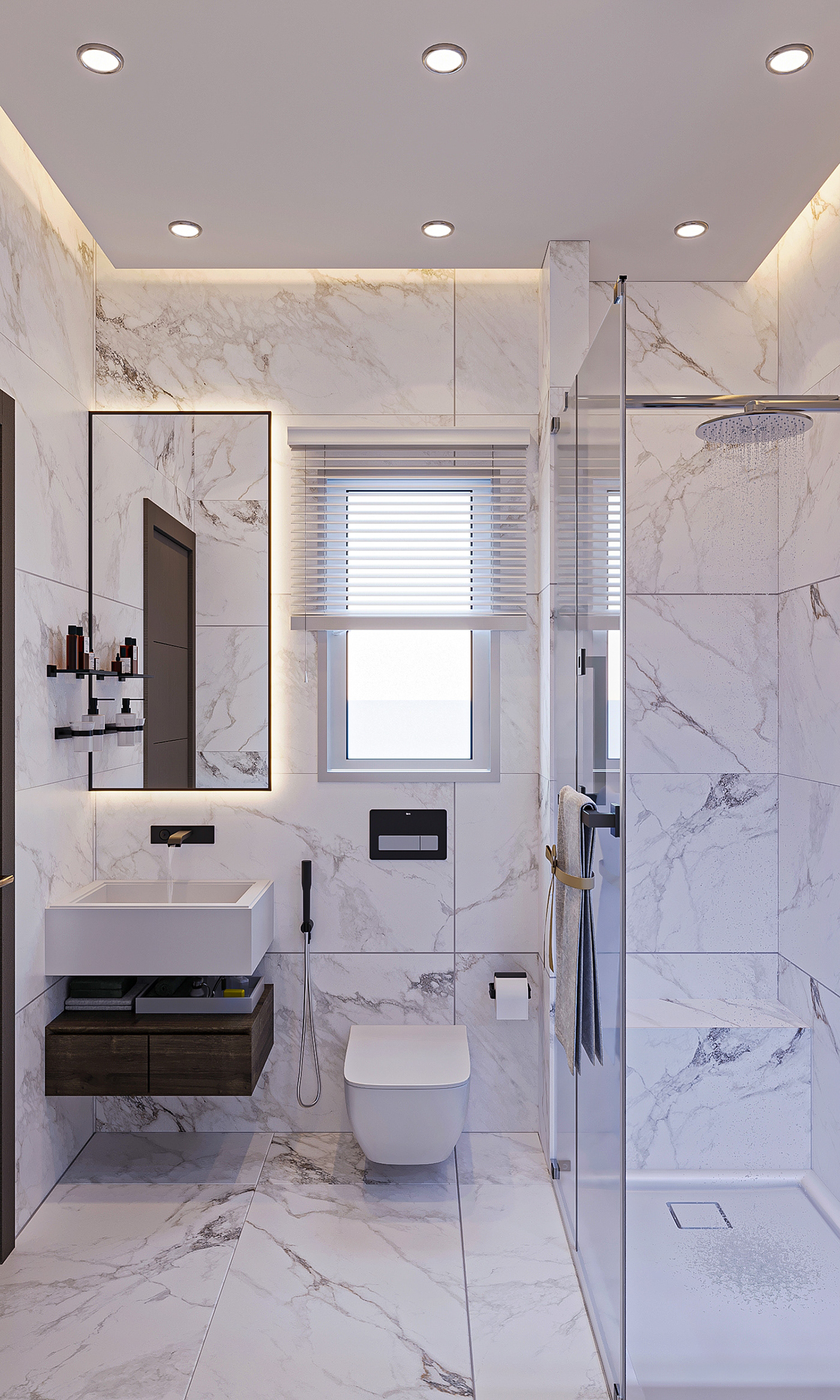 Main bathroom interior design  visualization Render 3D corona architecture 3ds max modern
