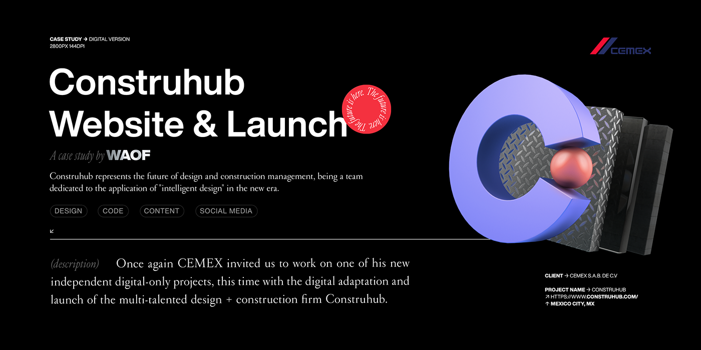 Construhub: Website & Launch — Construhub represents the future of design and construction mgmt