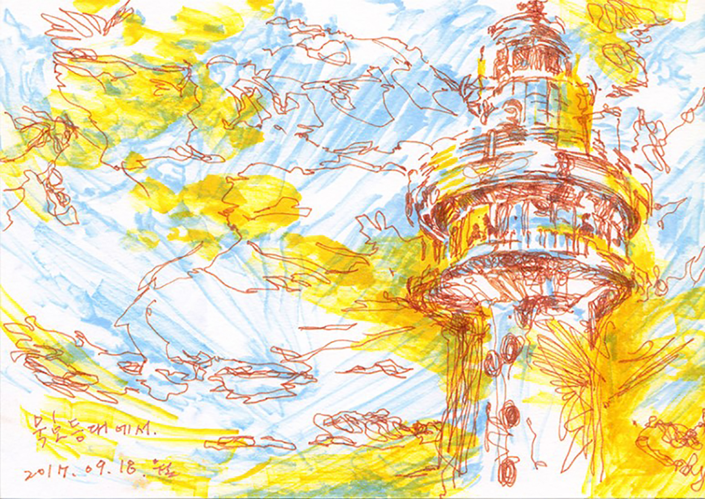 urban sketching urban sketch lighthouse art doodle illust