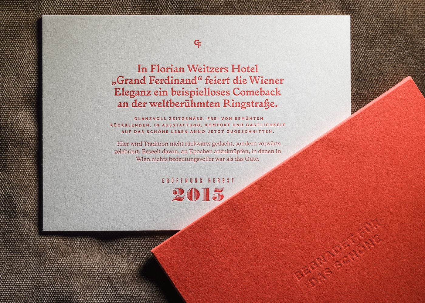 letterpress hotfoil triplex grand hotel Invitation Business Cards