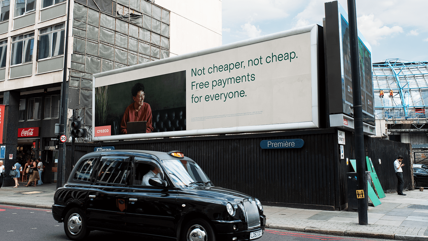 Billboard design as a part of identity for Crezco financial service