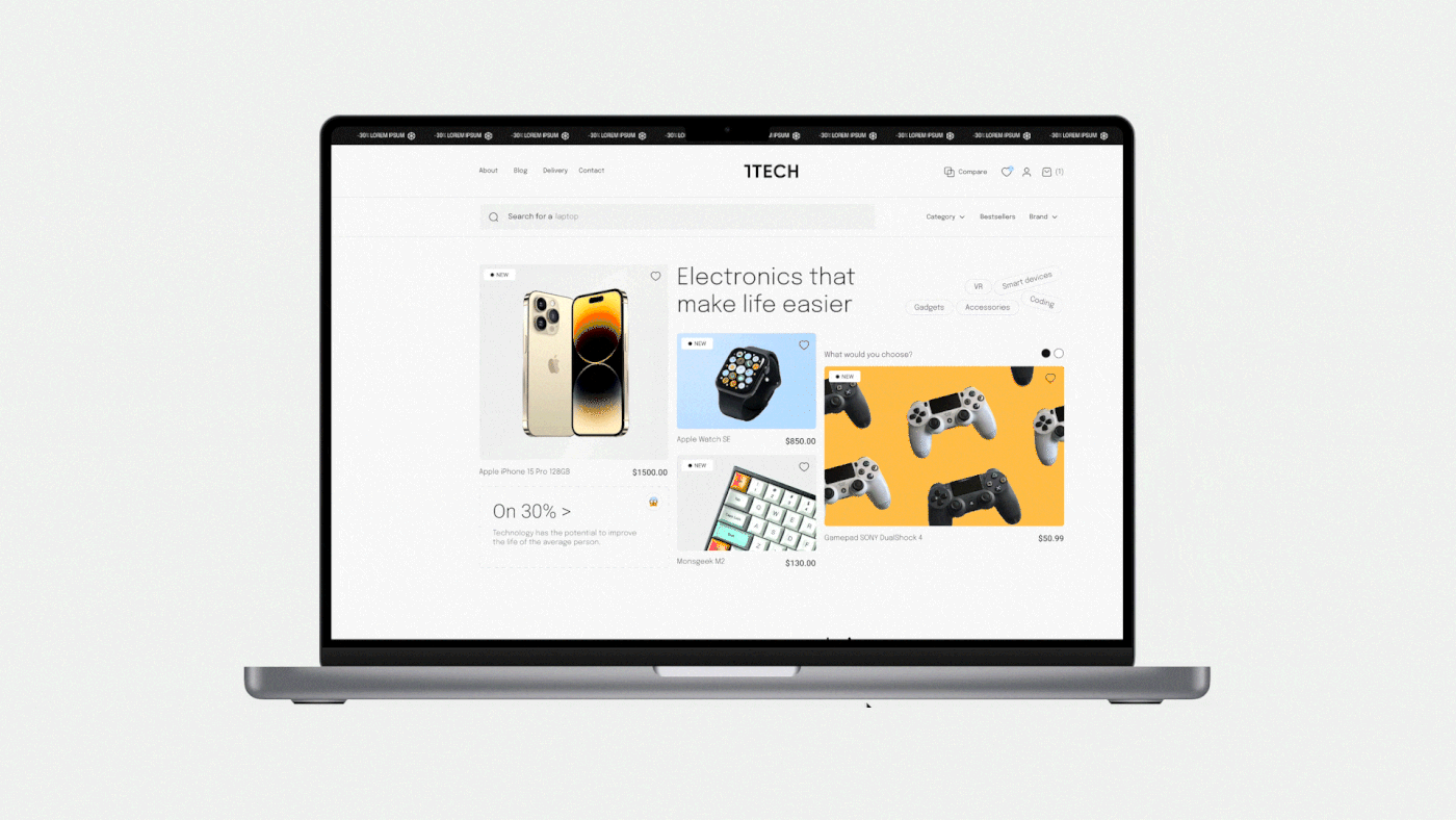 UI/UX Figma Ecommerce UI ux Technology shop store Website Web Design 