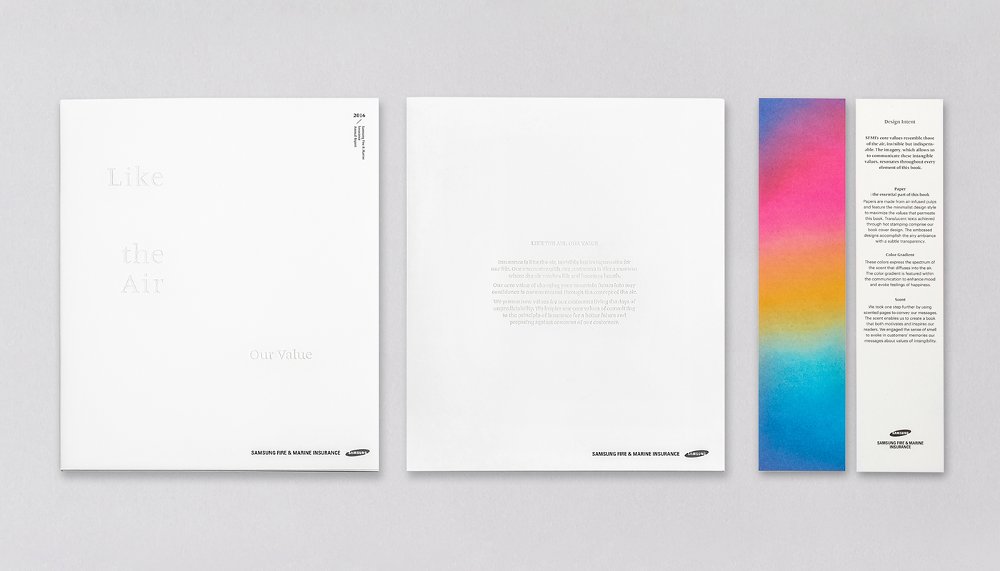 editorial brand design cover book gradation White air ANNUAL report