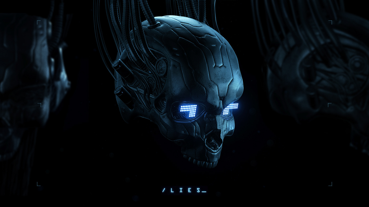 skull robot tech Cyberpunk terminator mech Scifi music