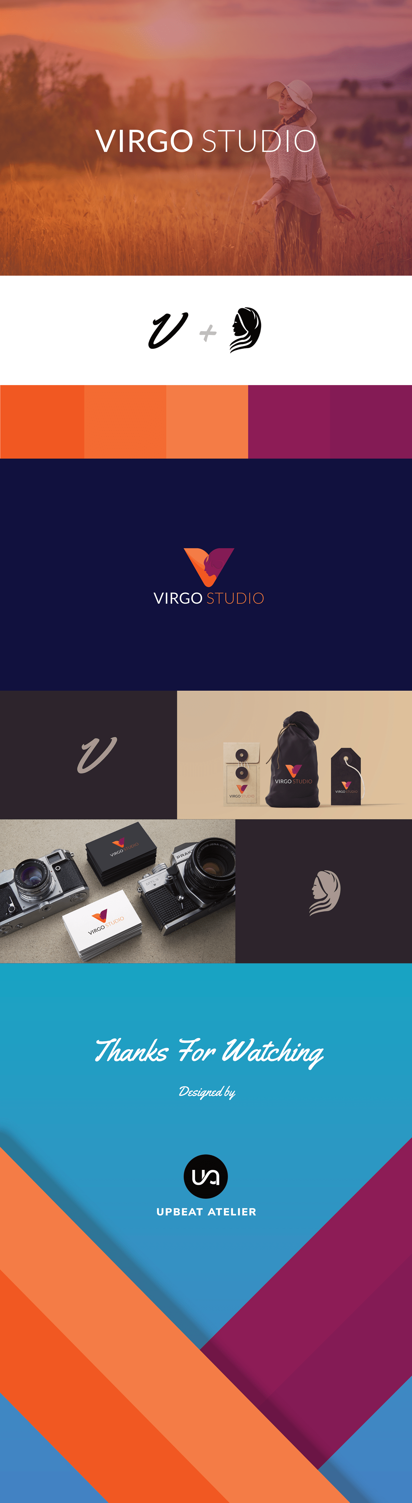 logo Virgo ILLUSTRATION  vector branding  studio Event Management design