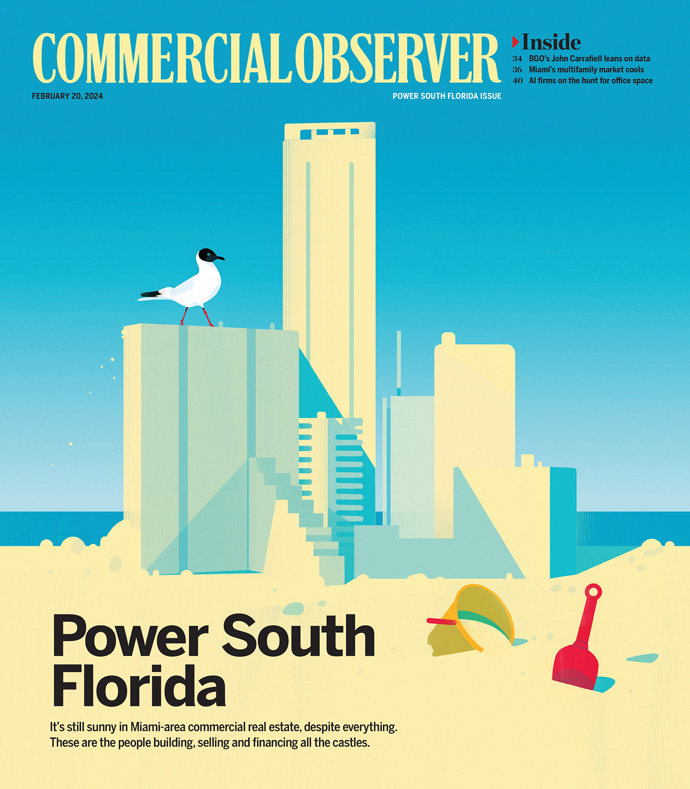 cover design art editorial real estate florida beach commercial observer