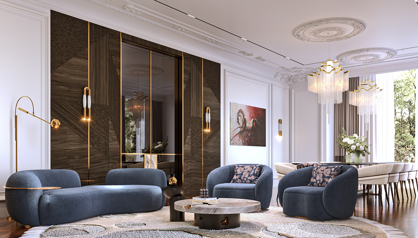 3ds max corona interior design  living room luxury Luxury Design luxuryinterior modern Render visualization