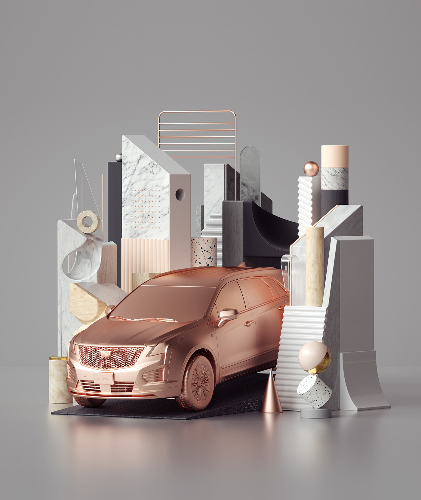 3D graphic design  cinema4d inpsiration ILLUSTRATION  car cadillac Canada octane Render