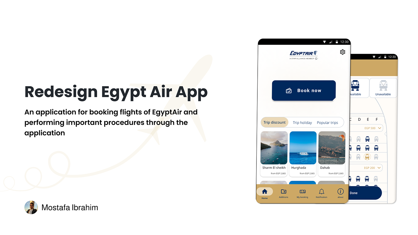 design UX design UI/UX Figma ui design user interface Mobile app Flight Booking Travel Egyptair