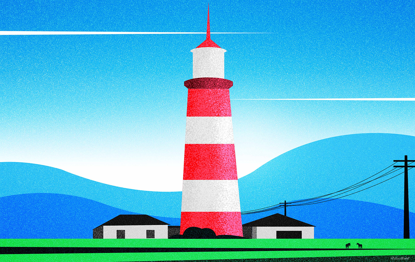 lighthouse Nature ILLUSTRATION  illustration landscape Landscape Landscape Design Lighthouse Illustration color