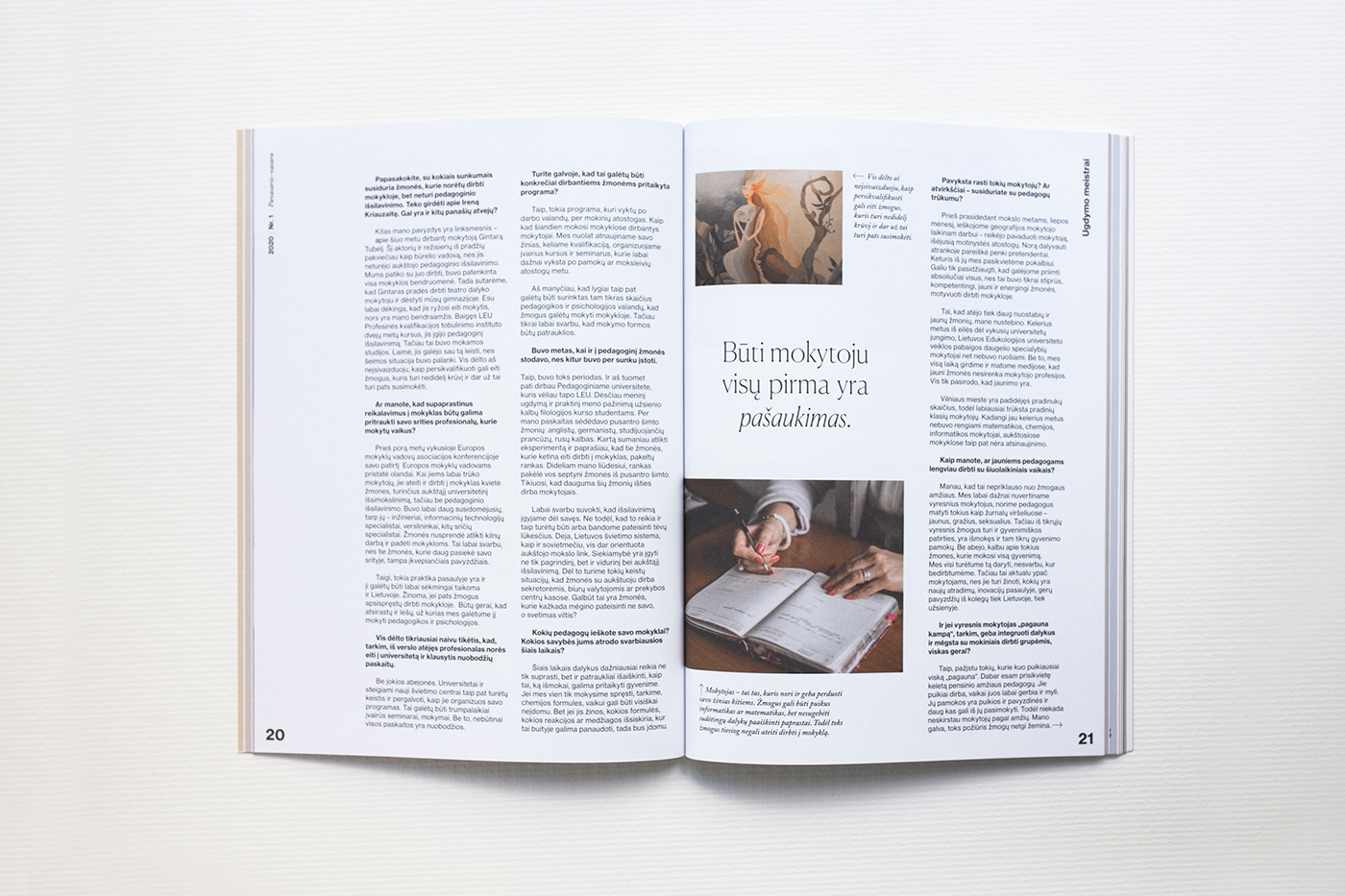 design editorial Layout magazine minimal print school teach typography   ugdymo meistrai
