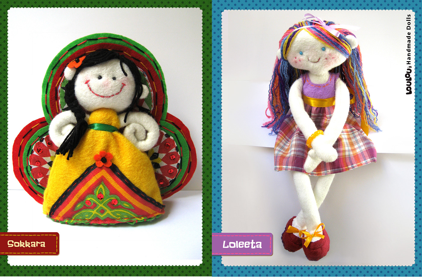 handmade toys stuffed animal dolls children kids colorful crafts   sewing