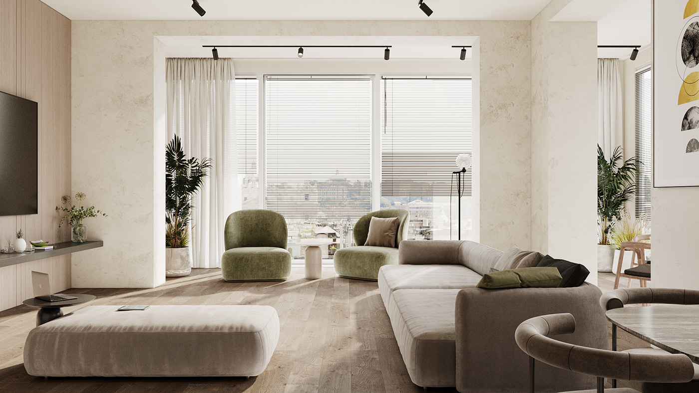 3D 3ds max architecture archviz CGI interior design  living room modern Render visualization