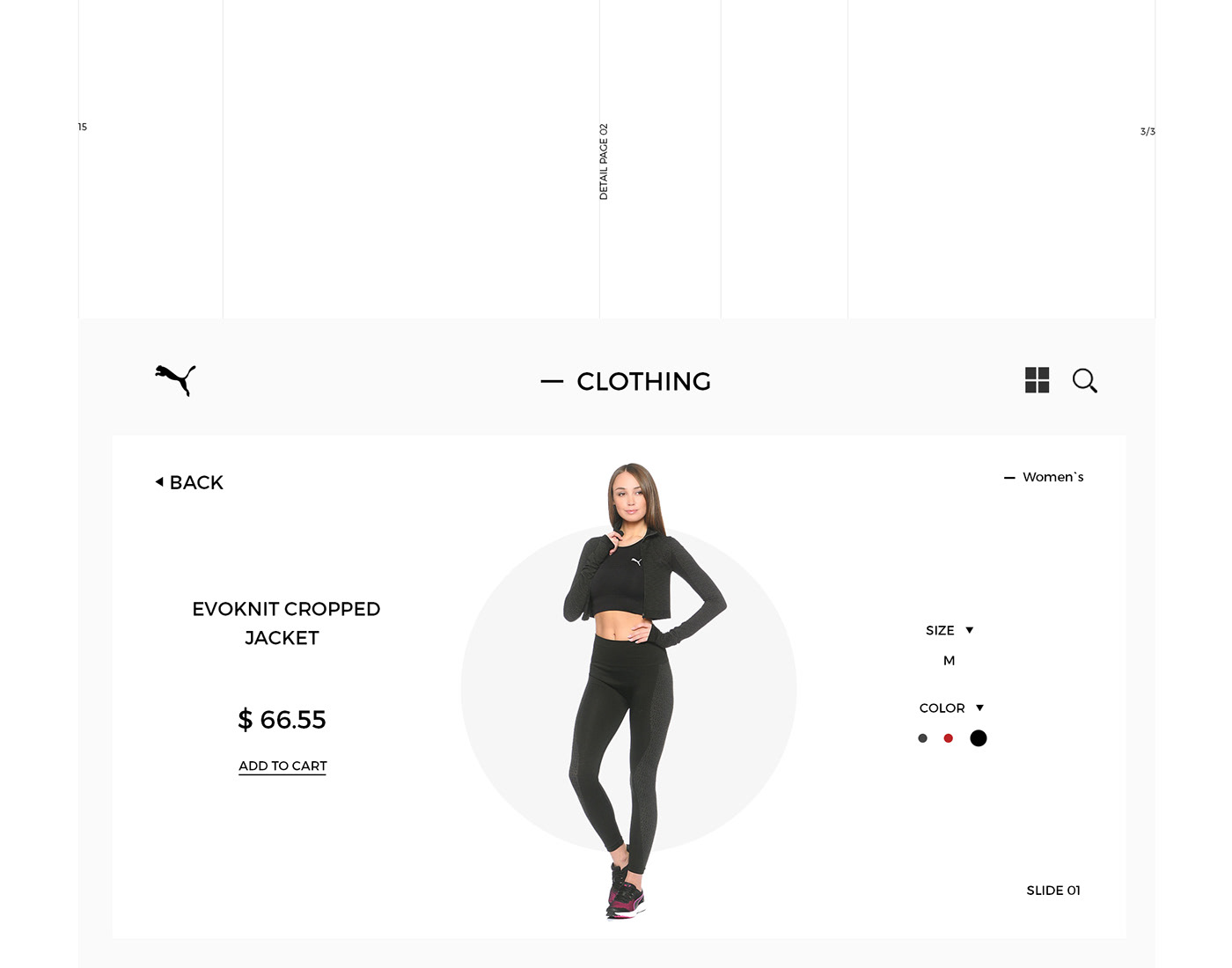 puma UI&UX   xD interaction visual design app design grid design black sport shose