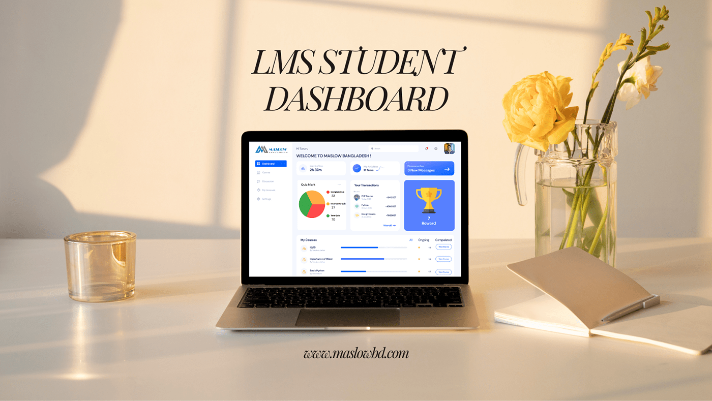 dashboard design LMS Dashboard Education student learning platform e-learning Web Design  UI/UX Website user experience