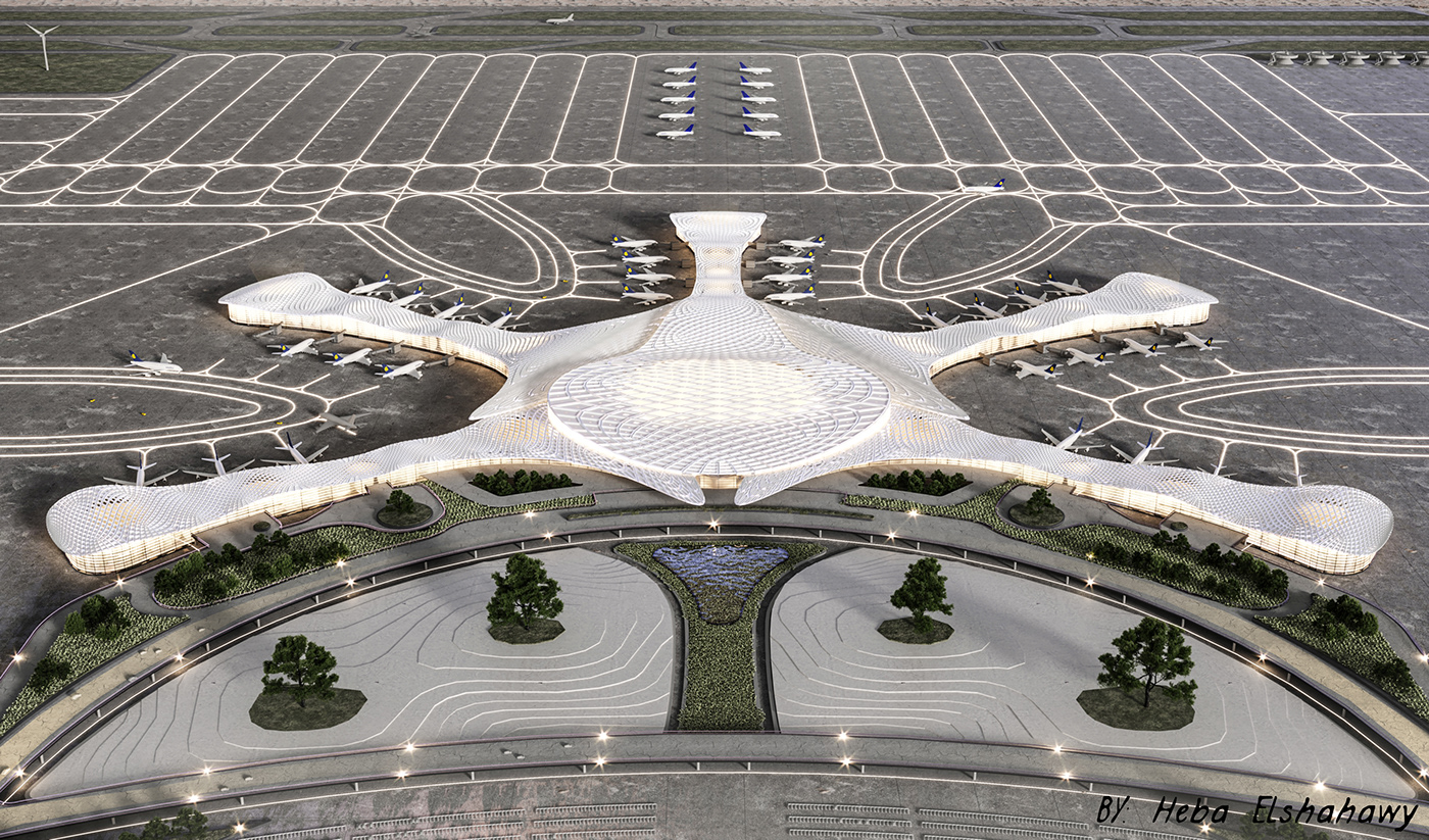 architecture corona render  visualization Render 3ds max exterior corona airport graduation graduation project