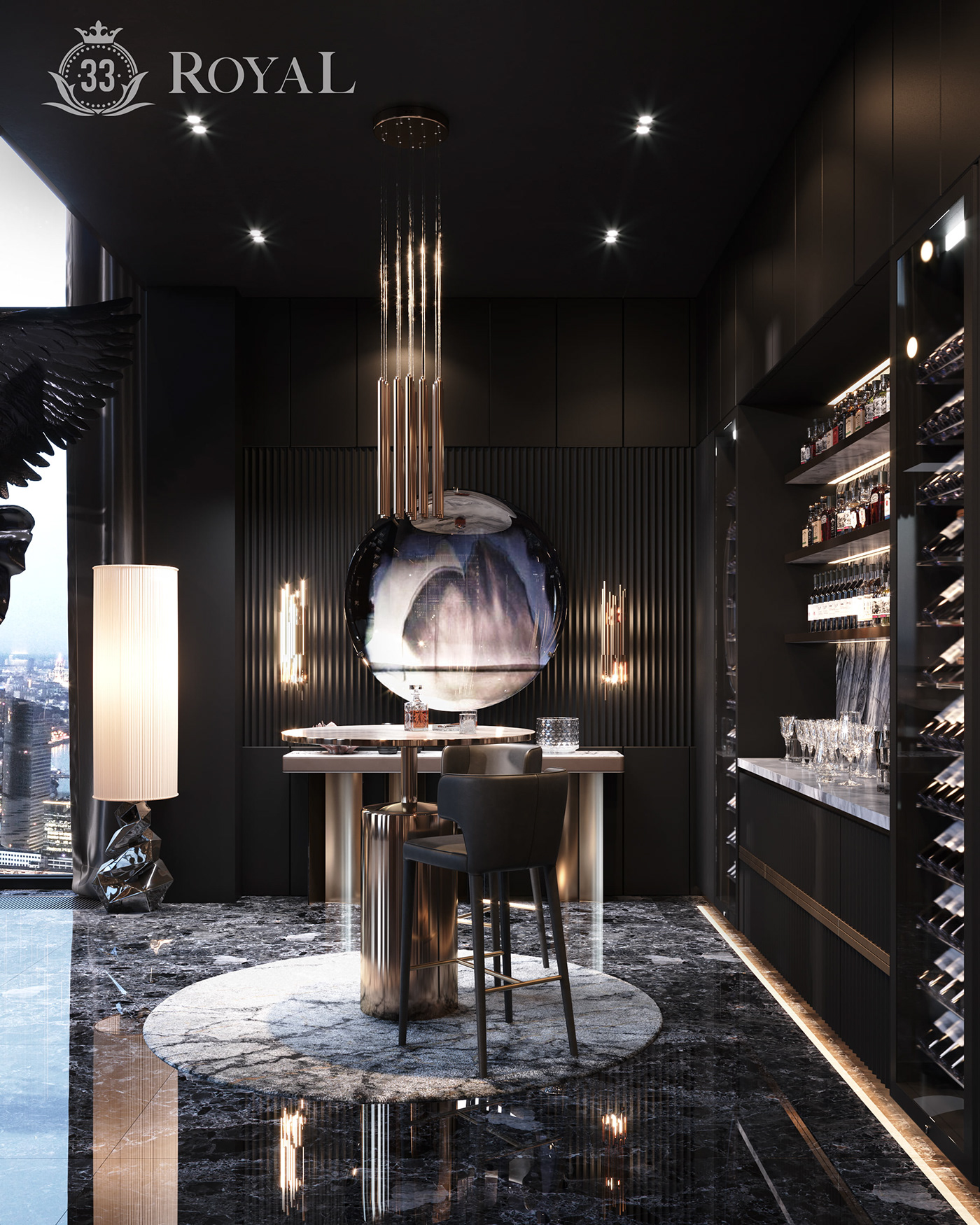 3D 3d design 3ds max bar dining livingroom lounge area design Render stairs design wine room