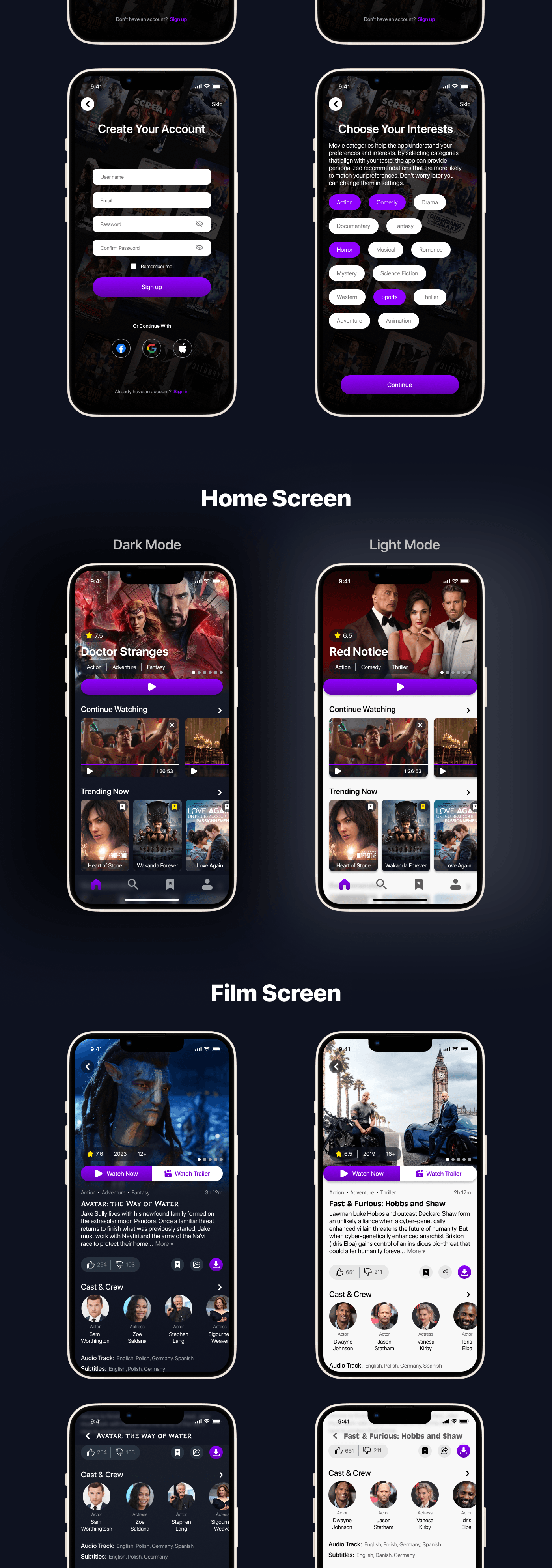 app design app UI/UX Netflix design Mobile app Streaming landing page ui design movie app