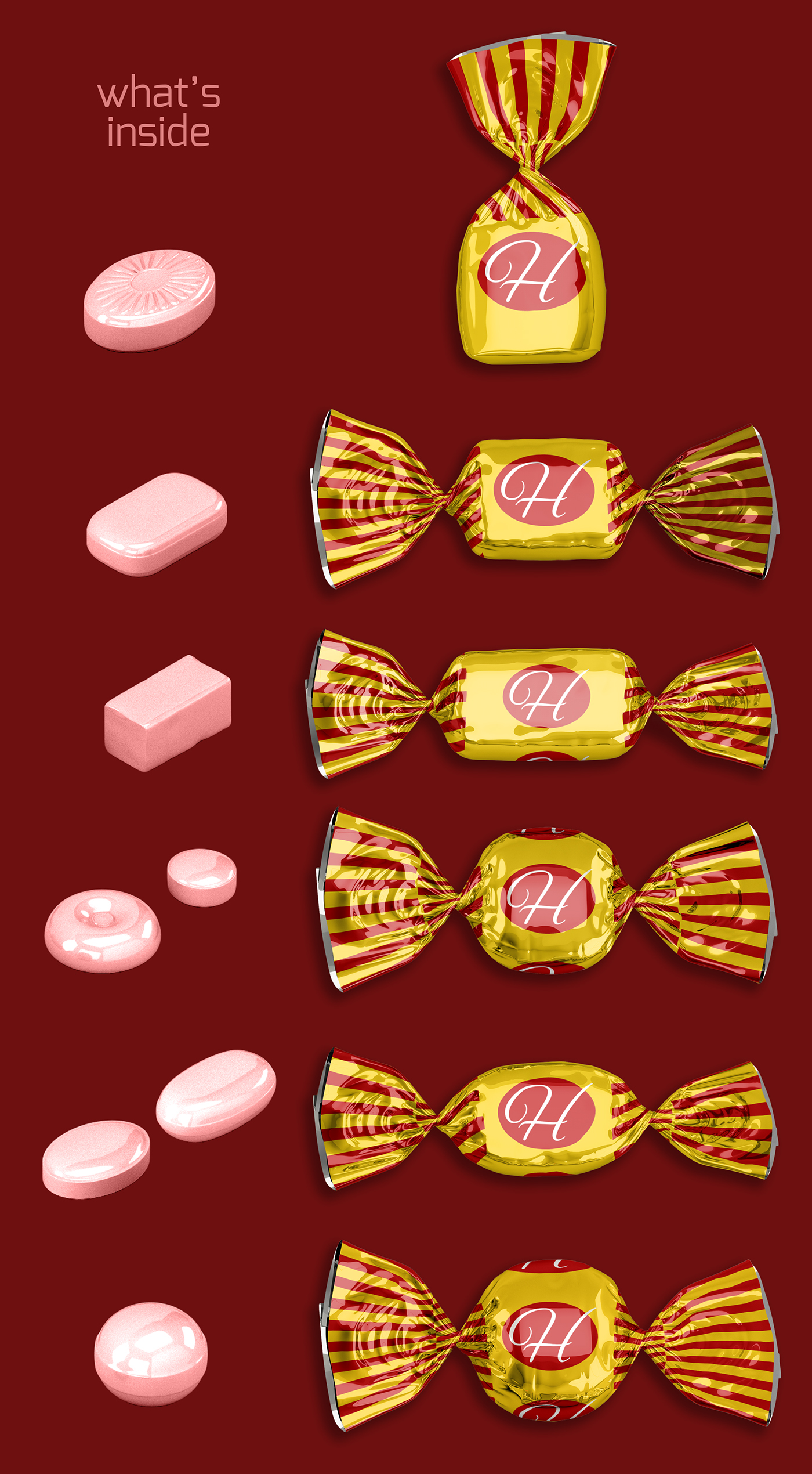 Twist Wrap Candy sweet paper mock-up template
