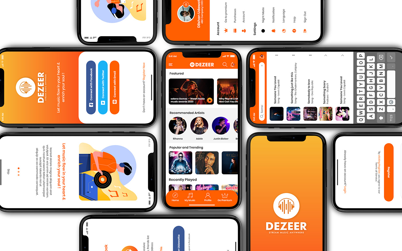 mobile app concept mobile app UI design Music Mobile App