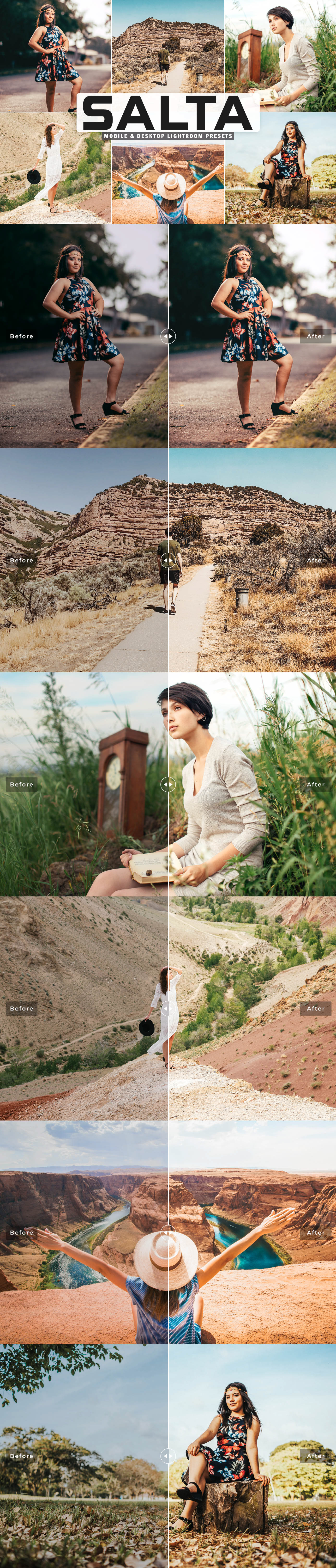 Free Salta Lightroom Presets will add sandy, natural, creamy matte, moody and crystal clarity tones.