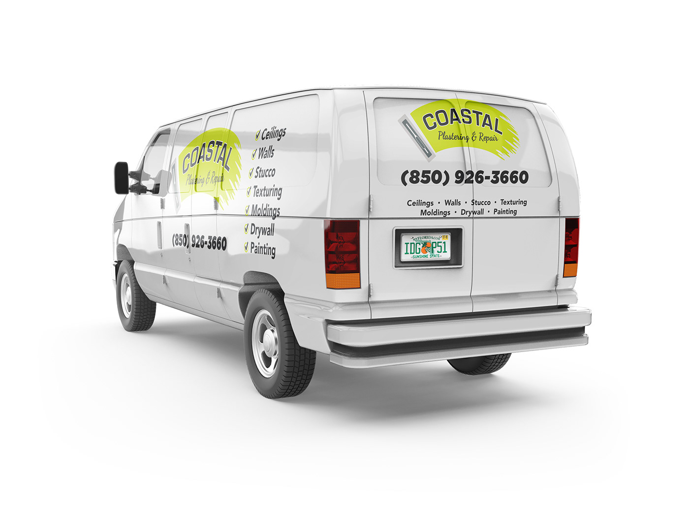 Van wrap designed for Coastal Plastering & Repair.
