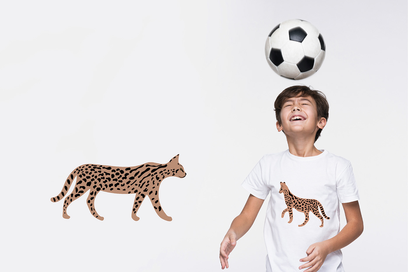 animal Cat kids print leopard pattern serval vector wild cat
