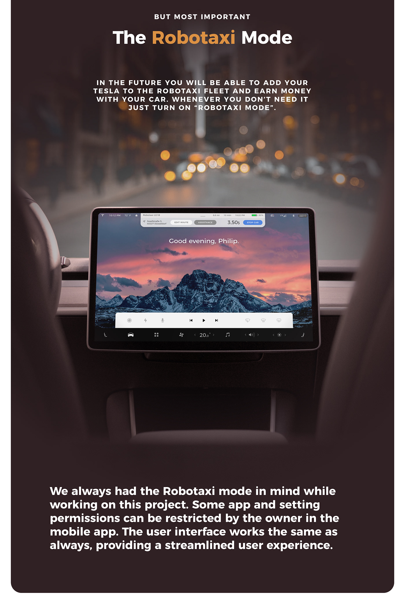 Autonomous Autonomy Display Driving ev Model 3 tesla free Mockup Elon Musk