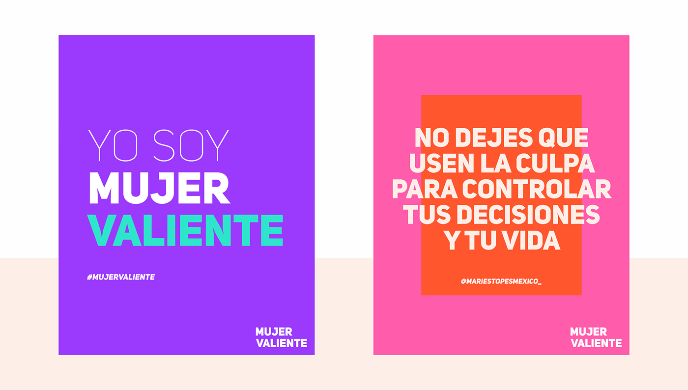 brand branding  colorful digital graphic marca Mujer Valiente social media typography   visual