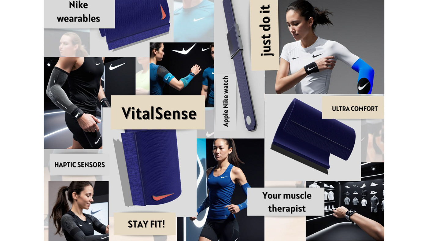 product design  3D Render Wearable Wearable Technology haptic Nike conceptual design nike apple watch vibrotactile