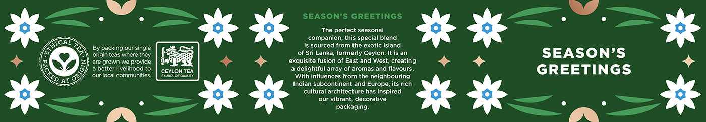 tea pattern Christmas newyear ArtDirection ILLUSTRATION  Ceylon festive Packaging