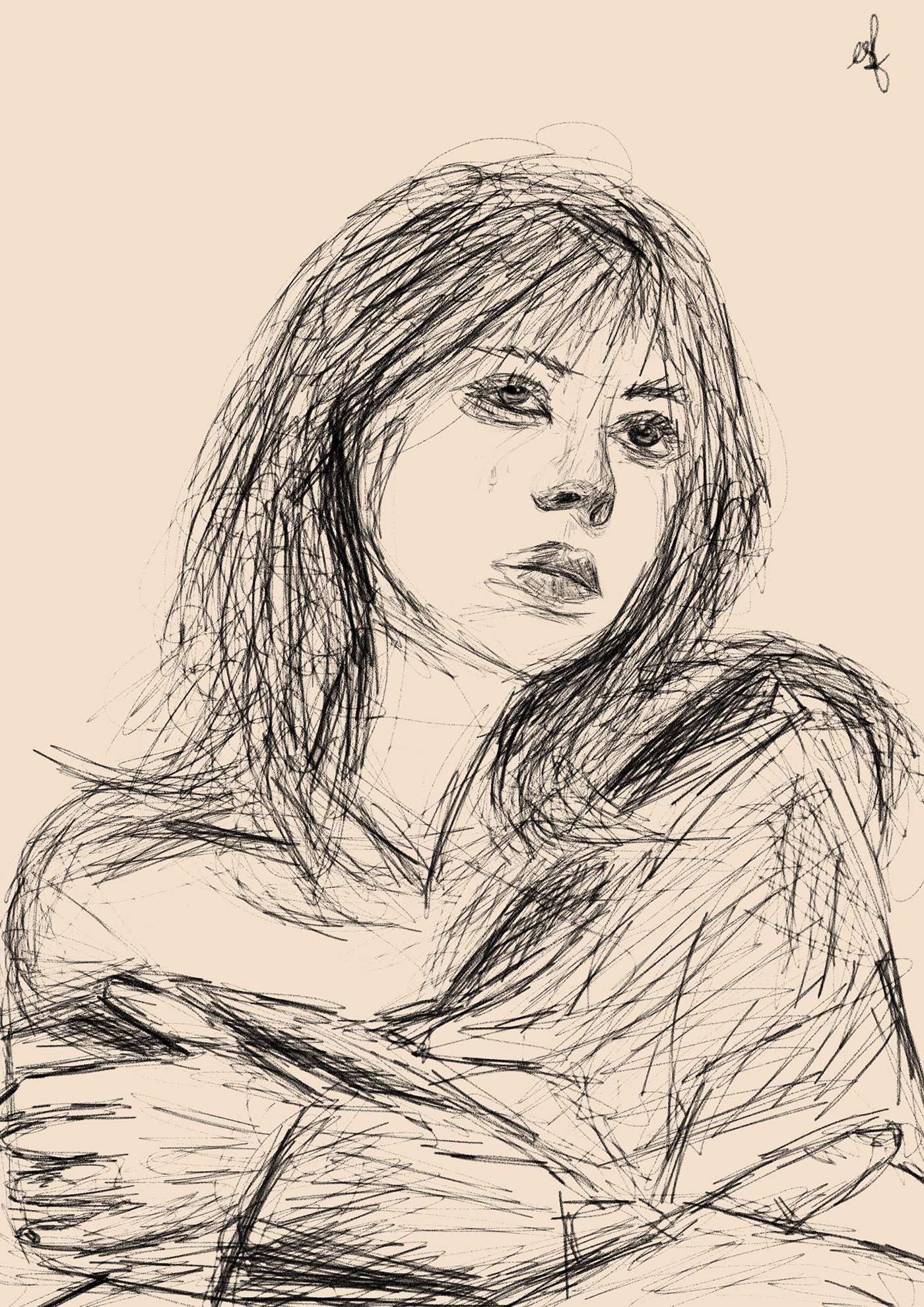 portrait digital illustration Drawing  sketch
