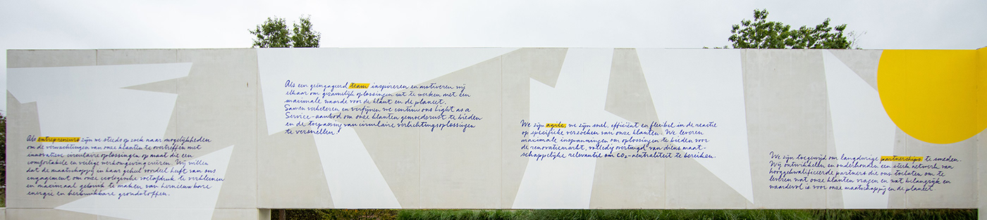 concrete geometric HAND LETTERING handwriting lettering Mural mural art Murals Script wall art