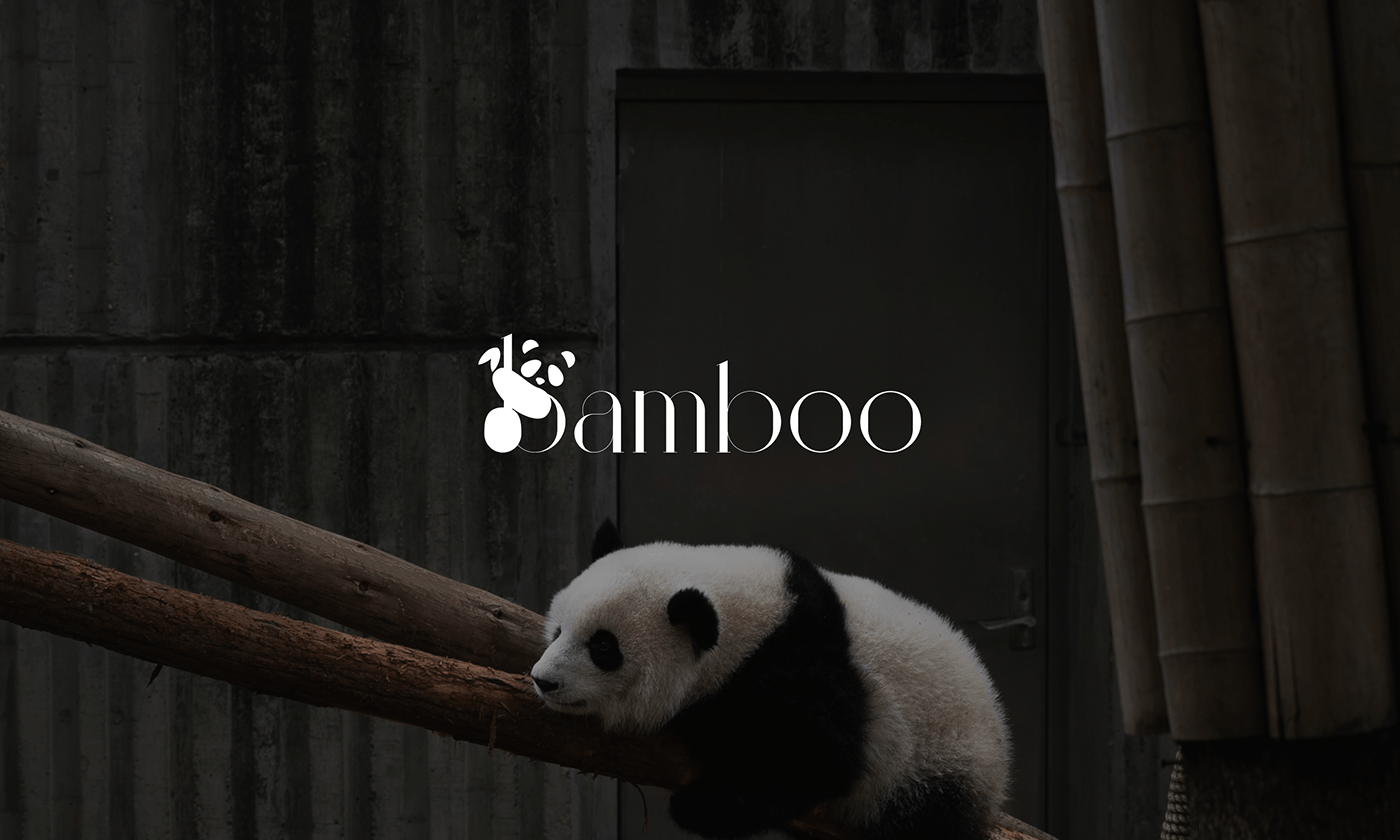 Panda logotype for Daily Logo Challenge for a company called "Bamboo". 