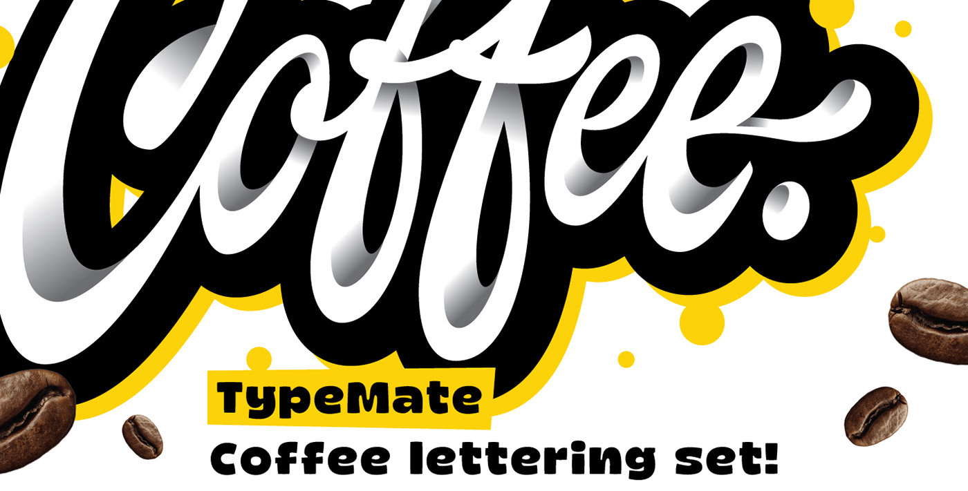 Coffee lettering Calligraphy   typography   custom type download latte cafe