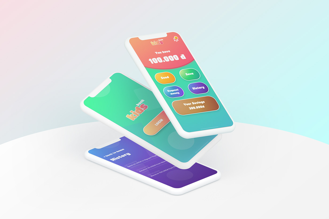 UI ux kids app banking app app design