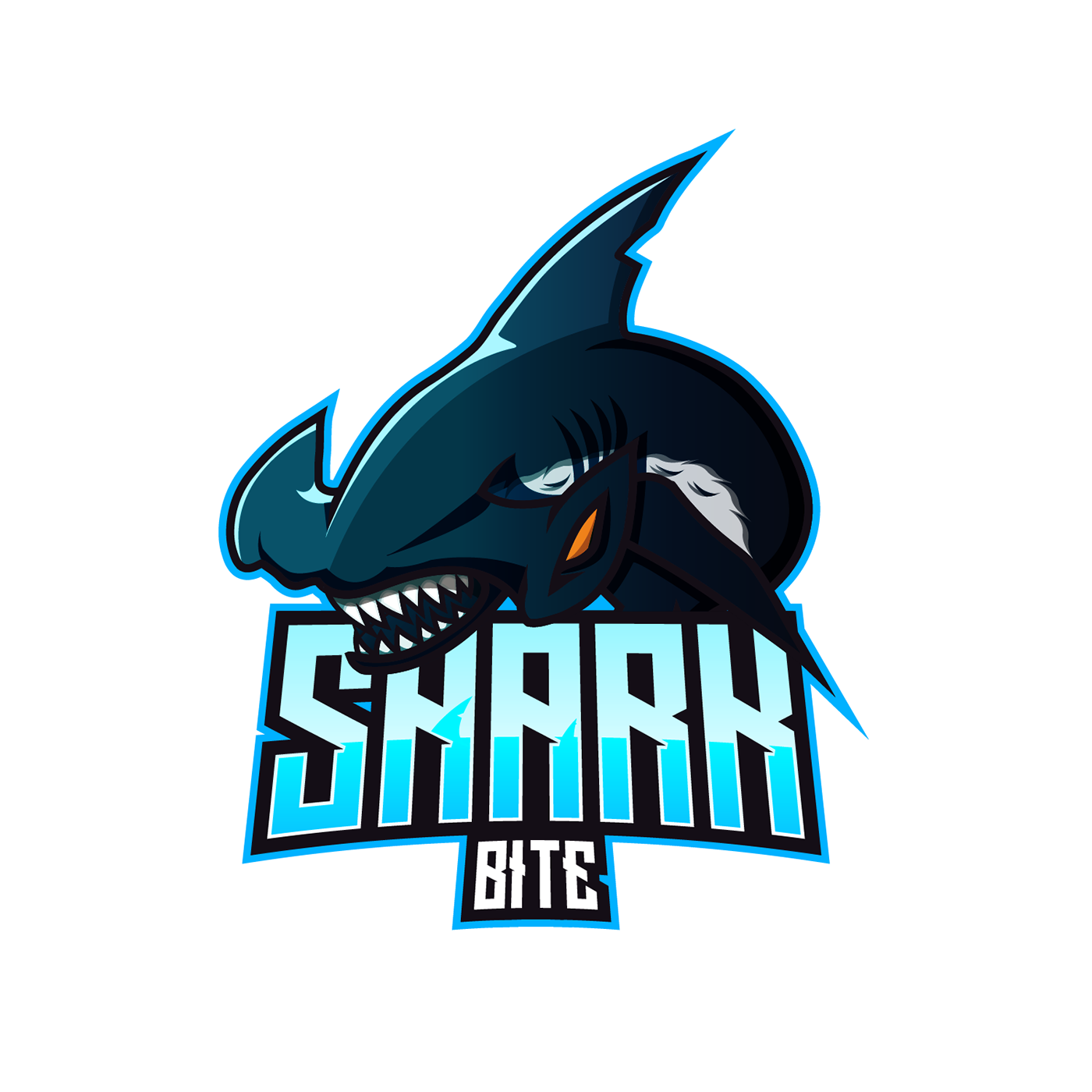 animal E-Sports hammerhead Illustrator logo shark water