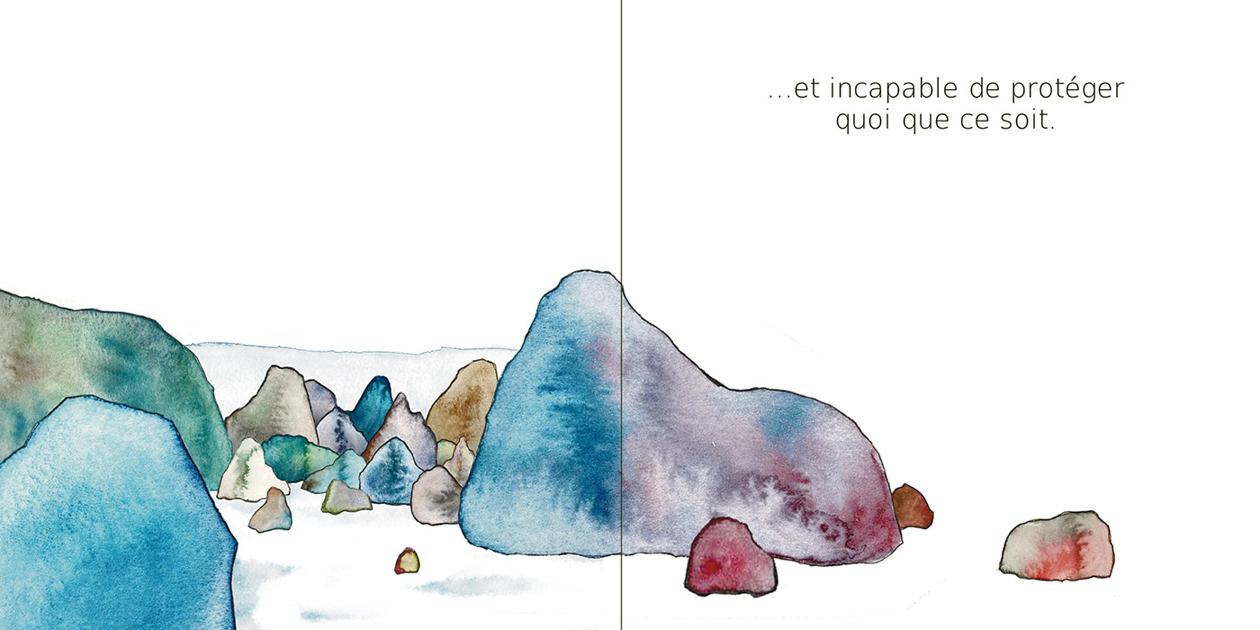 Album aquarelle cailloux ILLUSTRATION  Jeunesse livre