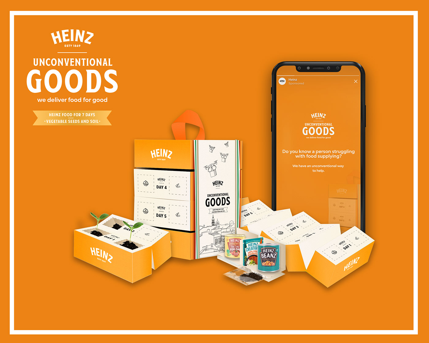 Advertising  bio box campaign COVid drones Food  goods heinz Plant