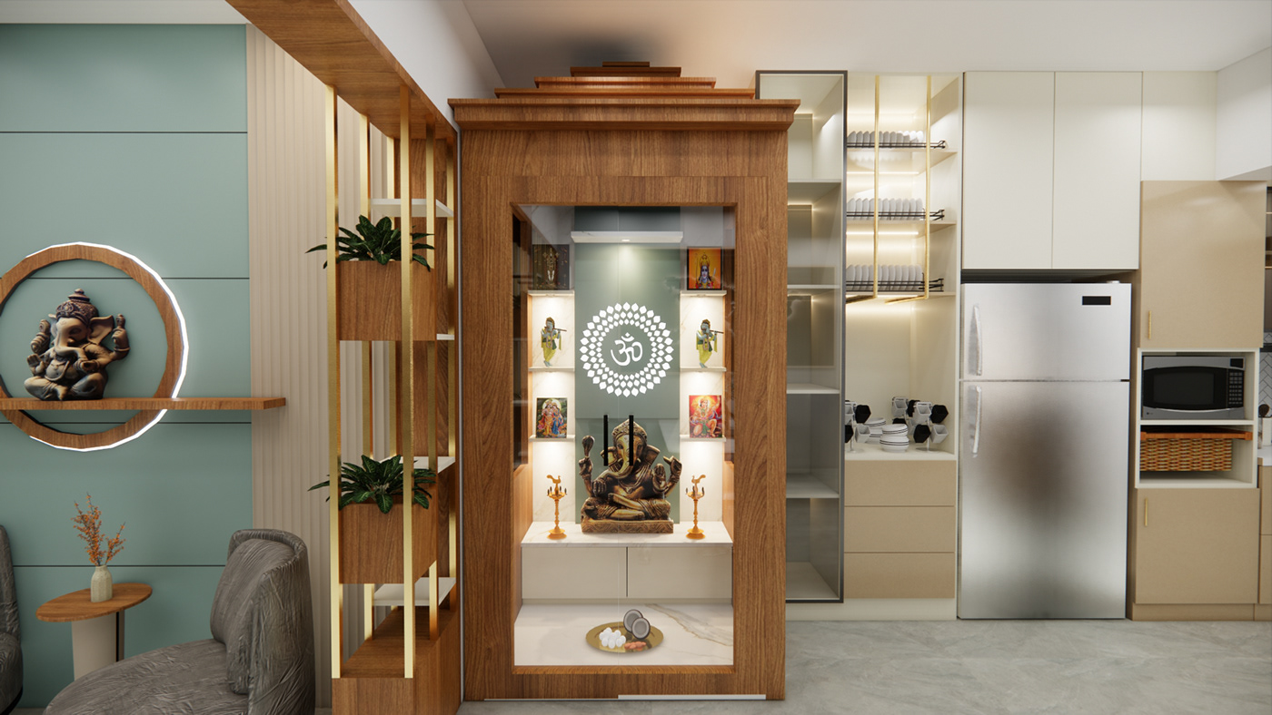 Shelf interior design  Render visualization 3D